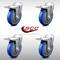 Service Caster 5 Inch SS Blue Polyurethane Swivel Bolt Hole Caster Set with Total Lock Brake SCC-SSBHTTL20S514-PPUB-BLUE-4 - alternate 3